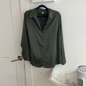 Green work blouse